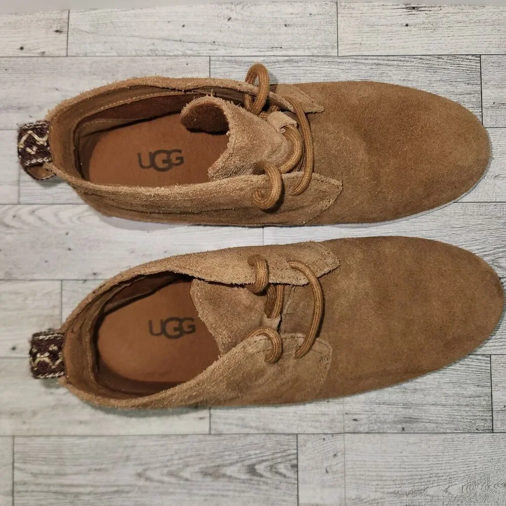 UGG Freamon Brown Tan Suede Chukka Ankle Boot Men's Size 8 Lace Up Lightweight